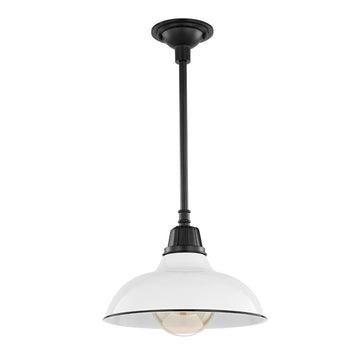 Jasper 12.25" Farmhouse Industrial Indoor/Outdoor Iron LED Pendant